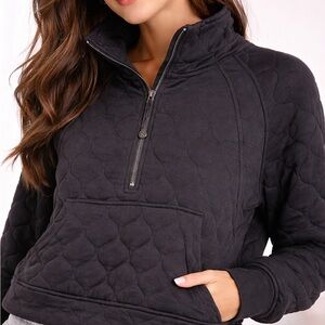 Lululemon Quilted Half-Zip Pullover Sweatshirt - Black